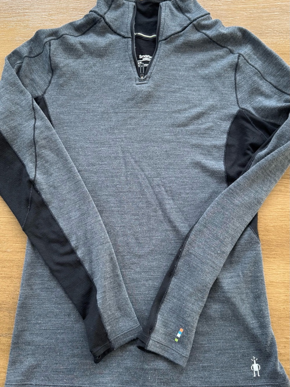 Smartwool Women’s Gray and Black Merino Zip-Up Pullover